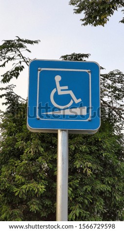 The sign of Disabled parking for people who disabled