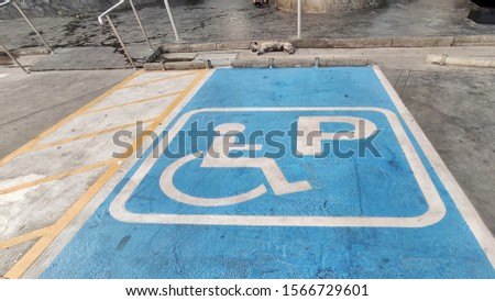 The sign of Disabled parking for people who disabled