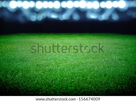 soccer field and the bright lights Royalty-Free Stock Photo #156674009