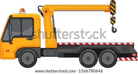 Tow truck in yellow color illustration
