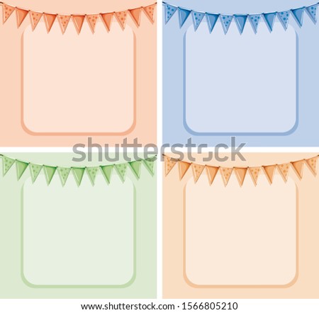 Background template with frame and flags illustration