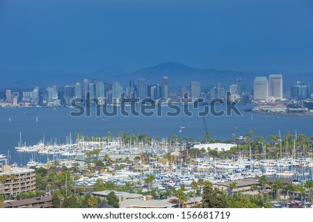 San Diego skyline seen from point Loma