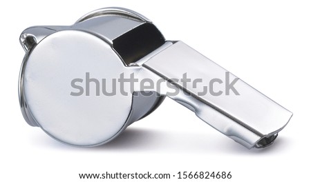 Polished silver referees whistle image Royalty-Free Stock Photo #1566824686