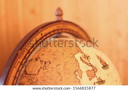 Globe, map of planet earth.  Geography of the complex of natural and social Sciences. Travel and tourism guide.