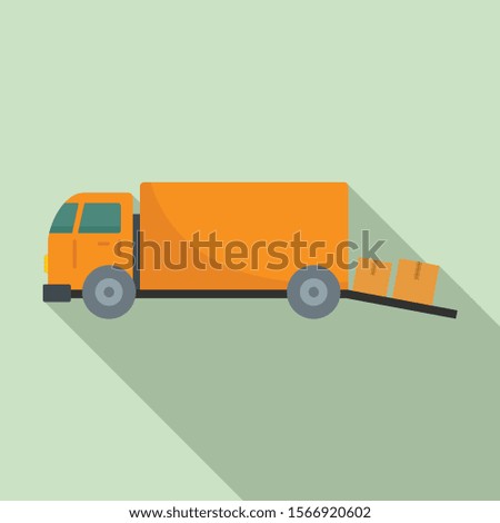 Warehouse truck icon. Flat illustration of warehouse truck vector icon for web design