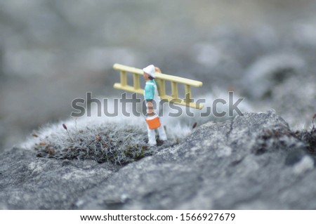 NOCH painter and decorator figurines photographed 'out at work' within the Yorkshire Dales. 