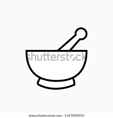 Mortar and Pestle Icon - Vector, Sign and Symbol for Design, Presentation, Website or Apps Elements.  