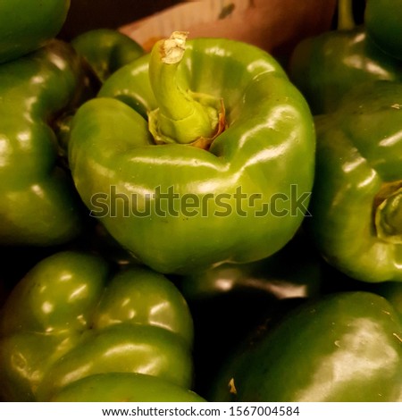 Macro Photo food vegetable green bell peppers. Texture background fresh big green pepper. Product Image Vegetable Pepper
