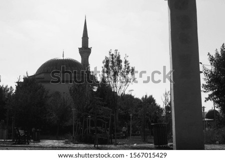 black and white background mosque photo