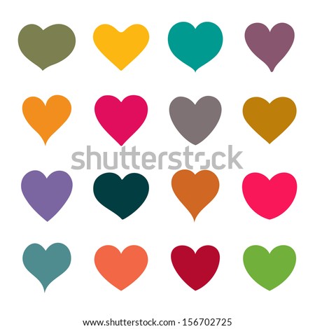 Set of vector hearts