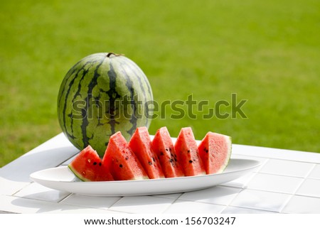 And taken outdoors with watermelon