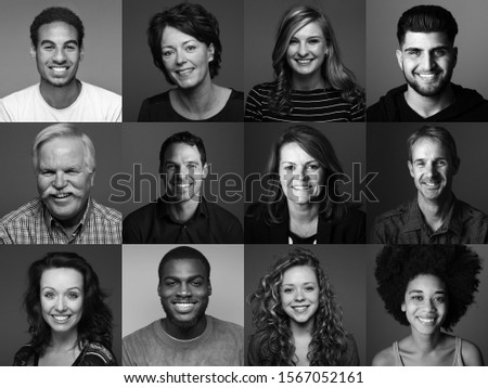 Group of people in front of a black background