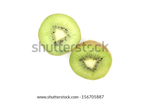 Juicy kiwi fruit on white background