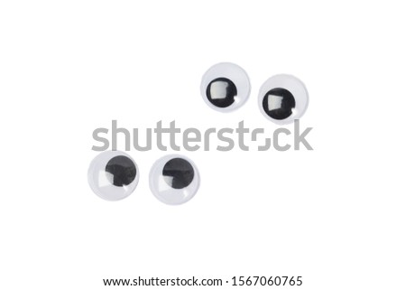 Four eyes of googly eyes sticker - isolated white background