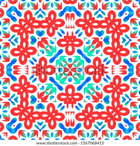Ornamental talavera mexico tiles decor. Graphic design. Vector seamless pattern flyer. Red gorgeous flower folk print for linens, smartphone cases, scrapbooking, bags or T-shirts.