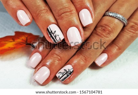 modern nails of painted gel