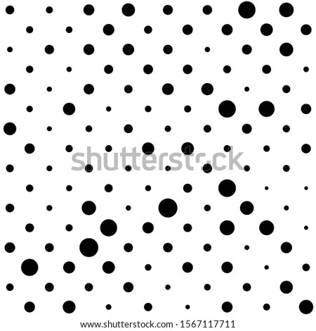 Dots halftone vector background. Random size circles seamless pattern.