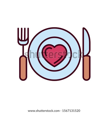 Love food design, Passion romantic valentines day wedding romance decoration theme Vector illustration
