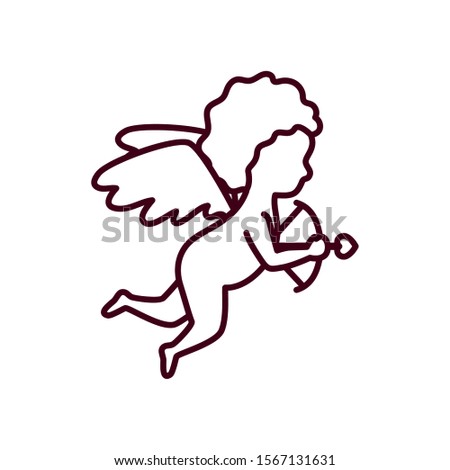Cupid icon design, Love passion romantic valentines day wedding romance decoration theme Vector illustration