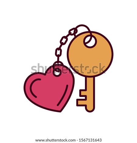 Love key design, Passion romantic valentines day wedding romance decoration theme Vector illustration
