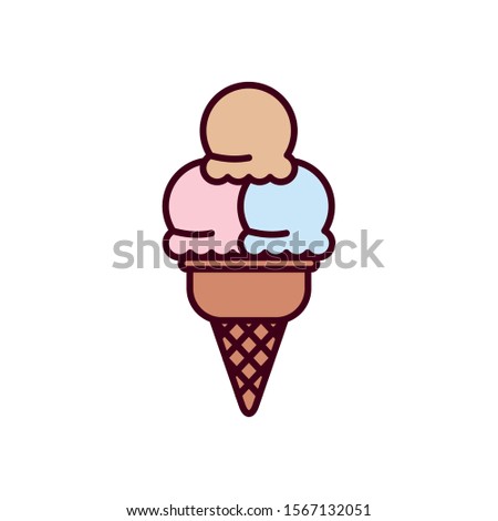 Ice cream design, Sweet dessert flavor scoop summer and tasty theme Vector illustration