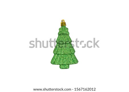 Chirstmas tree toy for decorate on event day in party, fake green tree on white background. Clipping path