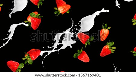 Stawberry  with milk  stock image 