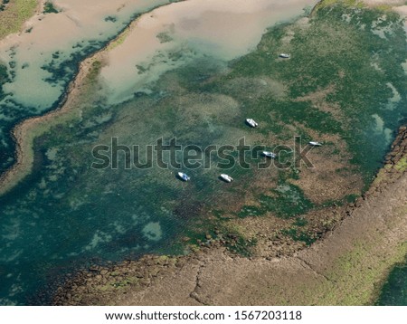 aerial view of underwater rocks