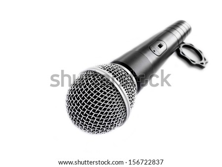 microphone on white background, closeup shot