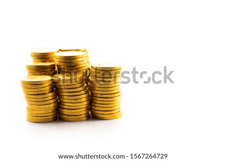 isolated gold coin on white background