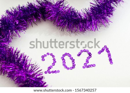 Glitter and tinsel lettering 2021