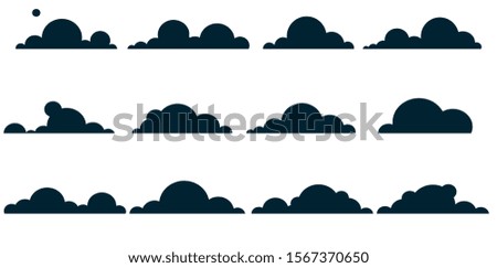 
Dark clouds on a white background.Isolated elements.Technology, weather forecast.Vector