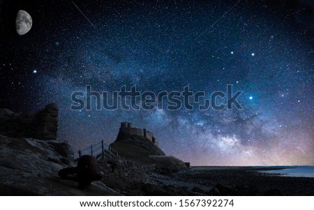 Photo Art of Milkyway and Lindesfarne Holy Island