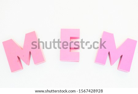 `МЕМ` words with letters on a white background 
