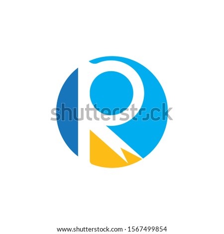  R Letter Alphabet font logo vector design
