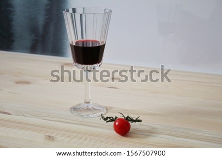 Glass of red wine at Christmas table