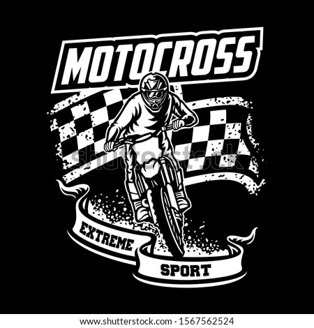 Motocross vector logo illustration, Motocross freestyle