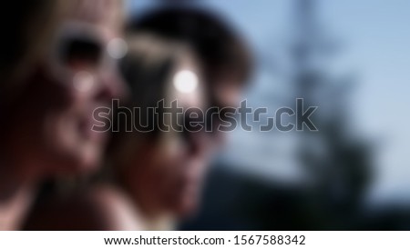 Blurry image of people hangout in outdoors. modern lifestyle style concept.