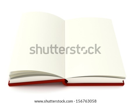 3D Illustration of an Open Book on white