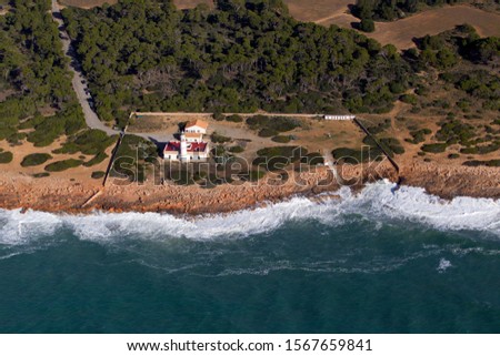 Aerial Viev of  Cap of Ses Salines, Majorca, Balearic Island,  Spain.