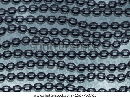 Abstract steel chain on a background with a texture. Trendy design cover template. Vector illustration