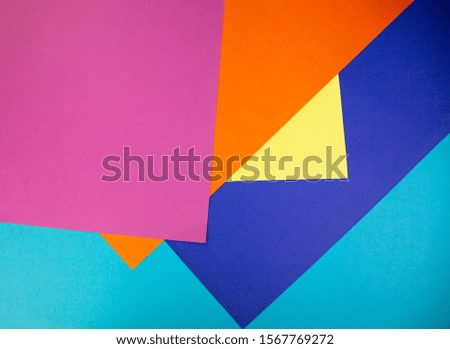Fresh colored cardboard photo yellow, pink, blue, orange and purple