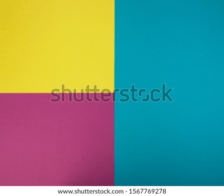 Fresh colored cardboard photo yellow, pink and blue