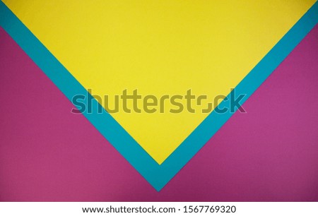 Fresh colored cardboard photo yellow, blue and pink