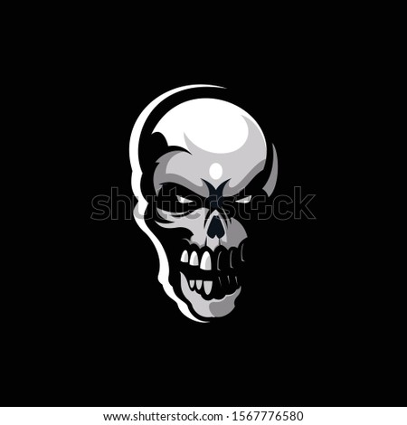 awesome skull logo design illustration