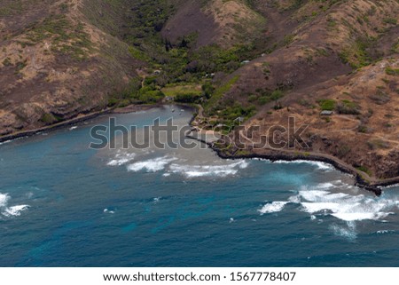 Aerial View of the  cost of Molokai Island , Hawaii, USA.