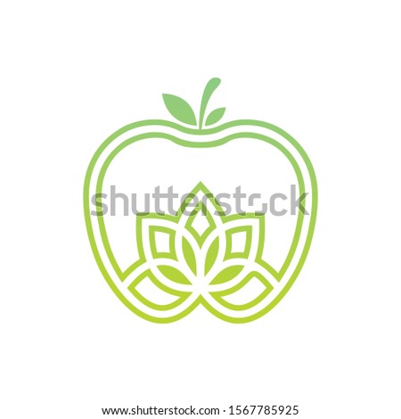 logo fruit organic leaf vector
