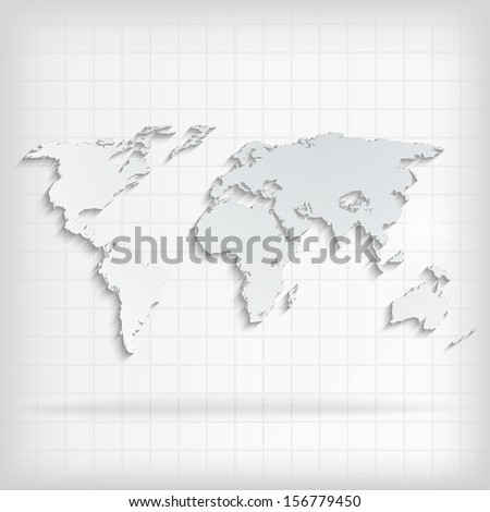Abstract background with world map on white - vector illustration