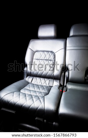 Modern luxury prestige car interior Isolated over black backround