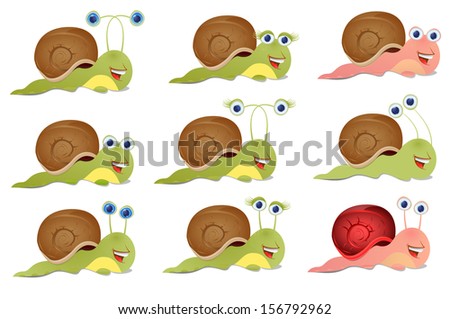 Set of three snails